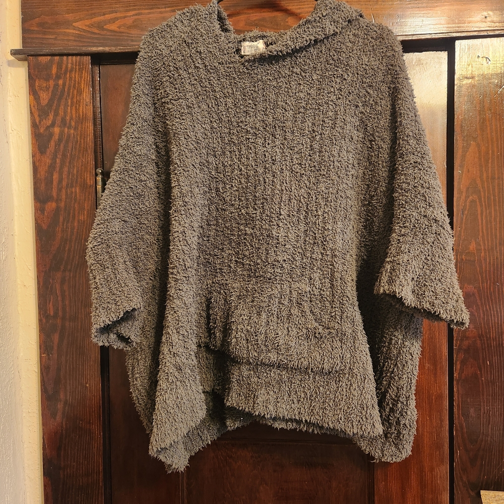 Hippie Rose Army Green Poncho Sweater